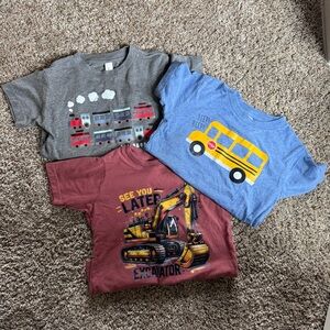 Kids Graphic T-Shirts Set - Gray, Blue, Red